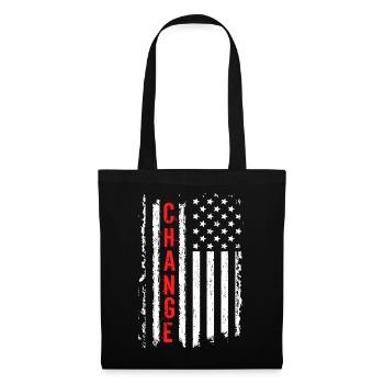 Kreative amerikanische Flagge mit Schockeffekt - Stoffbeutel - Schwarz - Vorne