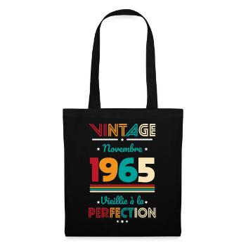 Anniversaire 60 ans - Vintage - Novembre 1965 - Sac en tissu - noir - Devant