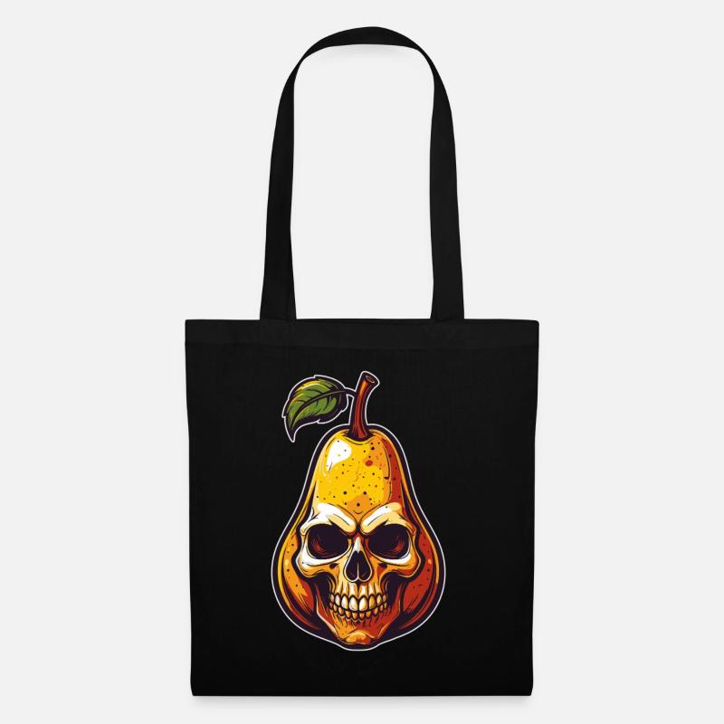 Birnen Skull Comic Style - Stoffbeutel - Schwarz