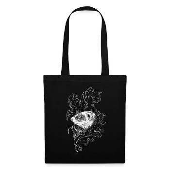 Plant line-art with a ferret - Tote Bag - black - Front