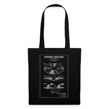 Schéma stéréo vinyle vintage - Sac en tissu - noir - Devant
