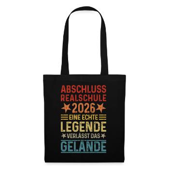 Graduation 2026 Realschule legend leaves site - Tote Bag - black - Front