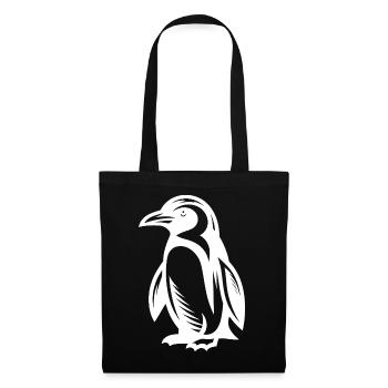 Chilliges Pinguin-Motiv aus dem Eis zum Verlieben - Stoffbeutel - Schwarz - Vorne