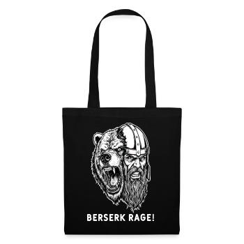 Wikinger Berserk Rage Bear Krieger Nordisches Maskottchen - Stoffbeutel - Schwarz - Vorne