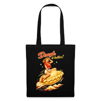 Pelmeni Pin-Up: Dough it better! Retro Grafik - Stoffbeutel - Schwarz - Vorne