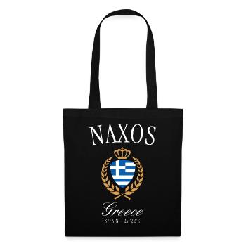 Couronne des armoiries de Naxos Grèce – Souvenir de voyage - Sac en tissu - noir - Devant