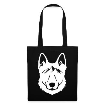 Mountain Wolf Line Kunst - Stoffbeutel - Schwarz - Vorne
