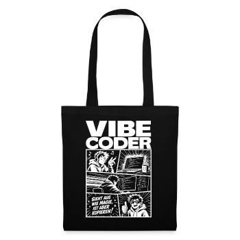 Vibe Coder Magie durch Kopieren Comic - Stoffbeutel - Schwarz - Vorne