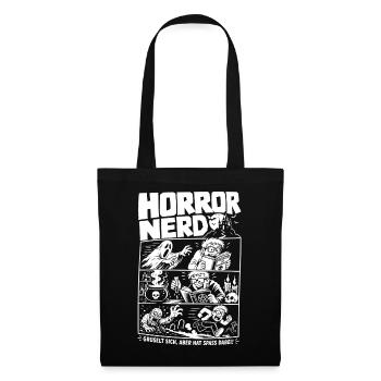 Horror Nerd Gruselt sich mit Spaß - Stoffbeutel - Schwarz - Vorne