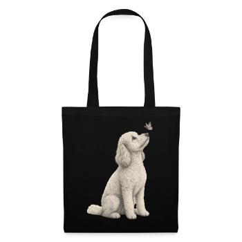 Motif caniche avec papillon pour les amateurs d’animaux - Sac en tissu - noir - Devant