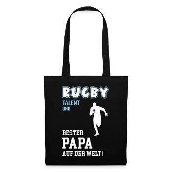 Rugby Bester Papa Vater Vatertag Geburtstag - Stoffbeutel - Schwarz - Vorne