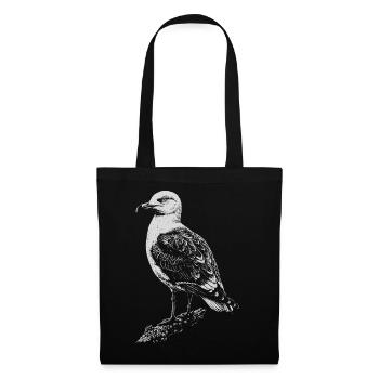 Seagull Silhouette in Vintage Ink - Tote Bag - black - Front