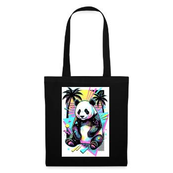Panda - Stoffbeutel - Schwarz - Vorne