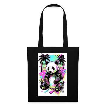Panda - Stoffbeutel - Schwarz - Vorne