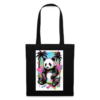 Panda - Stoffbeutel - Schwarz - Vorne