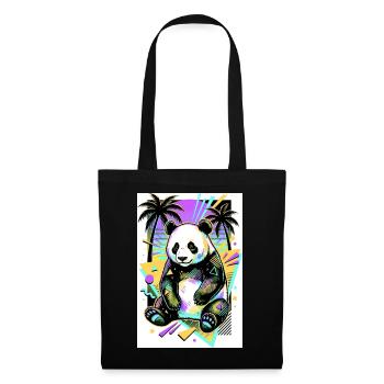 panda - Sac en tissu - noir - Devant