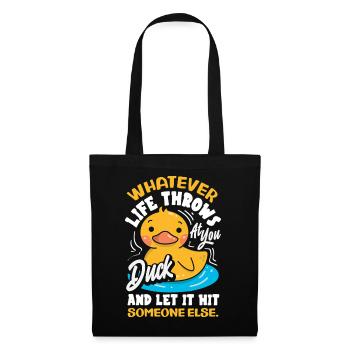 Motifs drôles de canards Citons amoureux de canards - Sac en tissu - noir - Devant