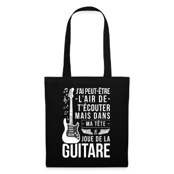 J Ai Peut Etre L Air De T Ecouter Mais Dans Ma ... - Sac en tissu - noir - Devant