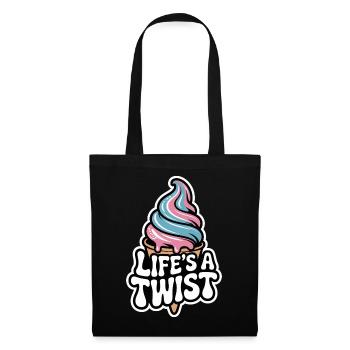  Lifes A Twist Softeis Waffel Rosa Blau Sommer - Stoffbeutel - Schwarz - Vorne