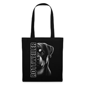 Portrait de rottweiler avec lettrage - Sac en tissu - noir - Devant