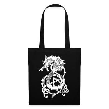 Viking Wolf Dragon (White) - Tote Bag - black - Front