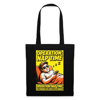 Operation Naptime – Lustiger Schlaf-Fan - Stoffbeutel - Schwarz - Vorne