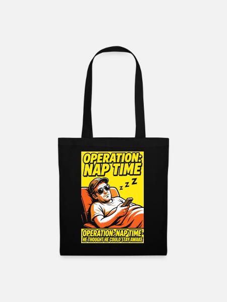 Operation Naptime – Lustiger Schlaf-Fan - Stoffbeutel - Schwarz