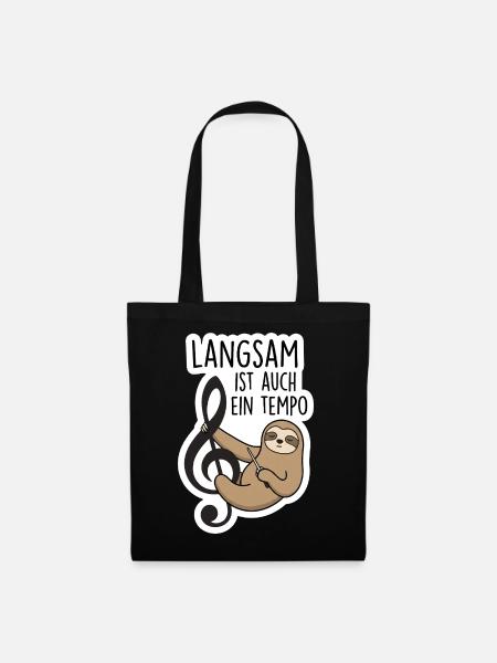 Dirigent Faultier Orchester Tempo T-Shirt - Stoffbeutel - Schwarz