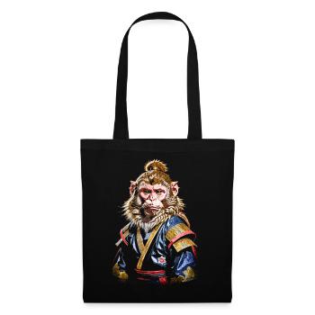 Samurai-Affe - Stoffbeutel - Schwarz - Vorne
