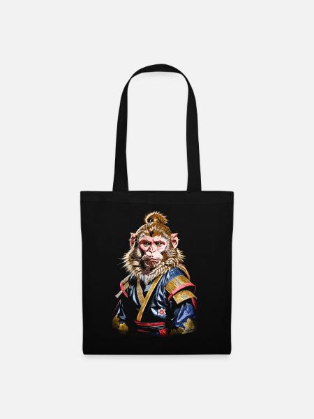 Samurai-Affe - Stoffbeutel - Schwarz