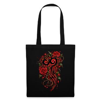 Crimson Heart Stammesrosen - Stoffbeutel - Schwarz - Vorne