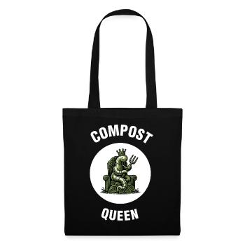 Compost Queen Regenwurm-Garten - Stoffbeutel - Schwarz - Vorne