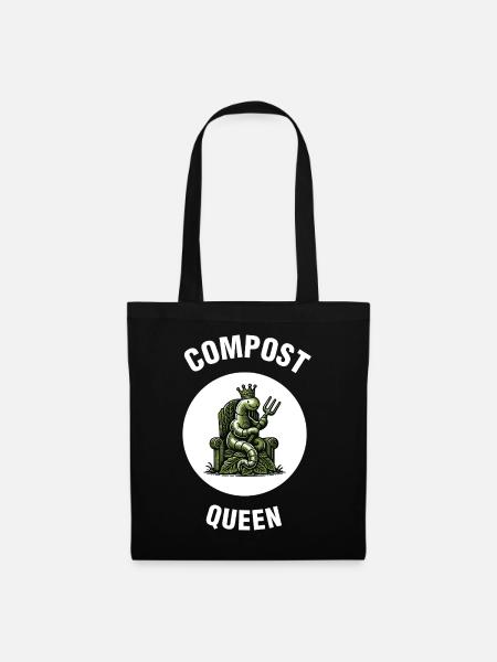 Compost Queen Regenwurm-Garten - Stoffbeutel - Schwarz