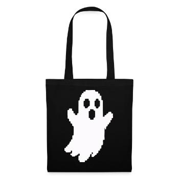 Weißer Geister-Silhouette Print - Stoffbeutel - Schwarz - Vorne