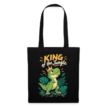Kleiner T-Rex – King of the Jungle Dinosaurier - Stoffbeutel - Schwarz - Vorne