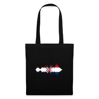 Drapeau de la Croatie Adriatique Zagreb Drapeau croate - Sac en tissu - noir - Devant