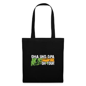 Oma und Opa auf Tour auf gemeinsamer Radtour - Stoffbeutel - Schwarz - Vorne