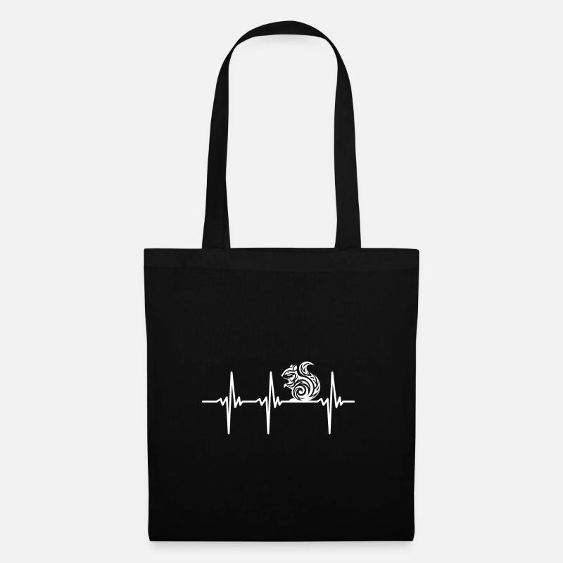 Battement de cœur pour les petits écureuils mignons - Sac en tissu - noir