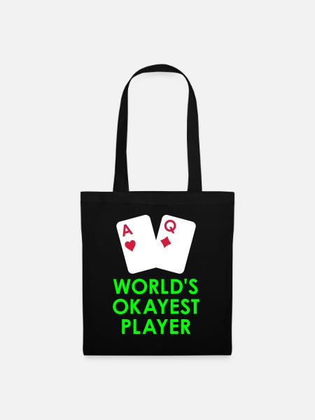 World's okayest player (zwei Spielkarten) - Stoffbeutel - Schwarz