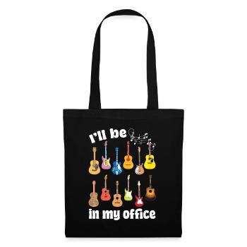 I'll be in my office! With guitars - Tote Bag - black - Front
