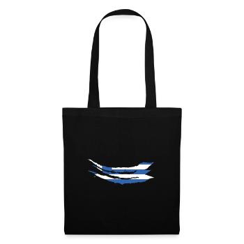 Drapeau de la Grèce Hellas Athènes Drapeau grec - Sac en tissu - noir - Devant