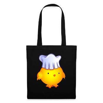 poussin cuisinier.png - Sac en tissu - noir - Devant
