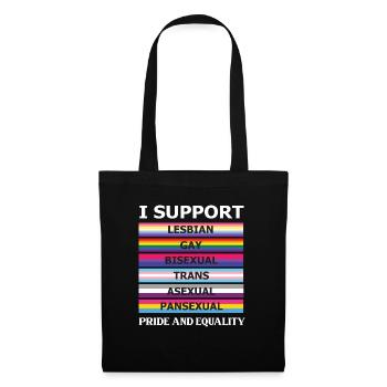 Rainbow Kleidung Regenbogen Mann Pride outfit - Stoffbeutel - Schwarz - Vorne