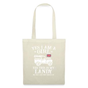 Yes I am a Girl Yes This is My Landy - Stoffbeutel - Natur - Vorne