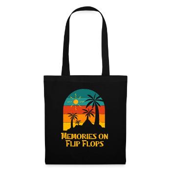 Souvenirs sur Flip Flops Summer Ocean Mer tropicale - Sac en tissu - noir - Devant