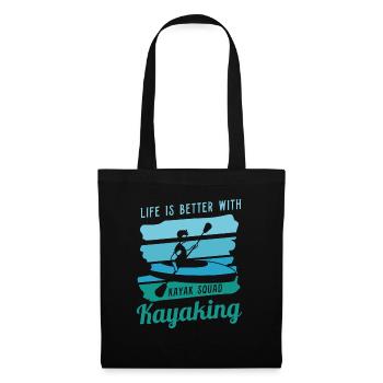La vie avec le kayak, le canoë, la faune, la - Sac en tissu - noir - Devant
