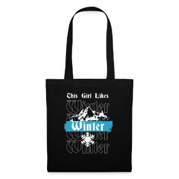 Fille aime l'hiver, journées d'hiver confortables, - Sac en tissu - noir - Devant