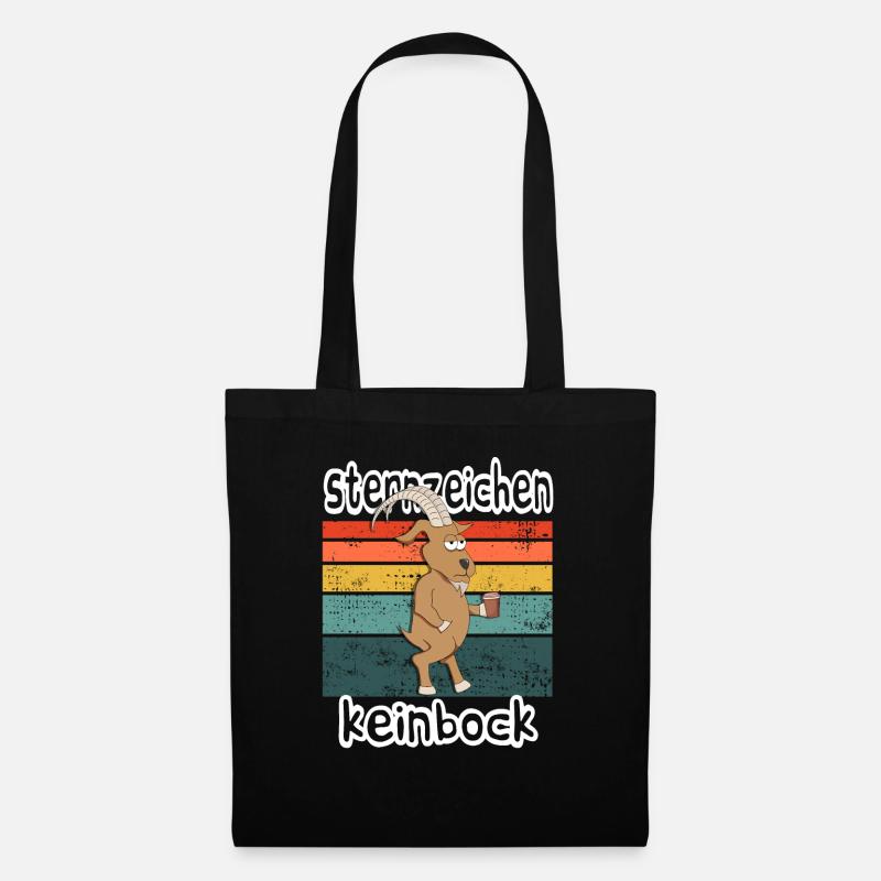 Sternzeichen Kein Bock - Steinbock mit Kaffee - Stoffbeutel - Schwarz