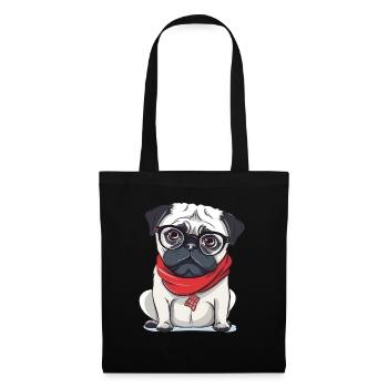 Mops - Stoffbeutel - Schwarz - Vorne