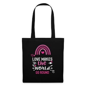 L’amour fait tourner le monde - Sac en tissu - noir - Devant